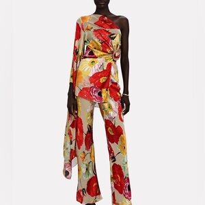 CULT GAIA
Jadis One-Shoulder Floral Burnout Satin Top